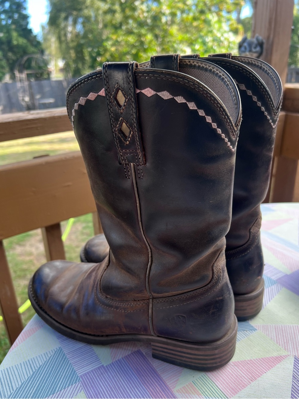 ARIAT Women's Unbridled Roper Western Boots Distressed Brown #10015374 Size 9.5B